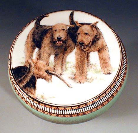 Airedales Playing