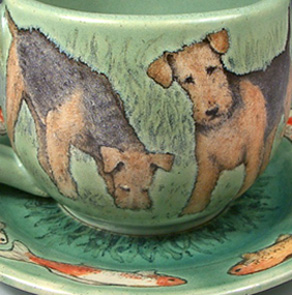 Airedale and Koi