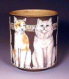 Black Clay Cat Jar