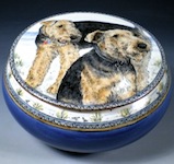Maggie,Winston, Airedales